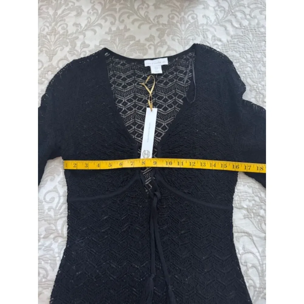 NWT House of Harlow 1960 crochet/lace dress/coverup, black, small. - Picture 5 of 6